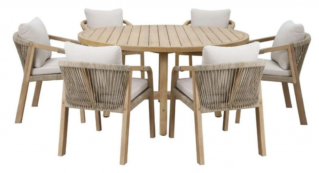 Стол деревянный обеденный Rimini Ø150 натуральный