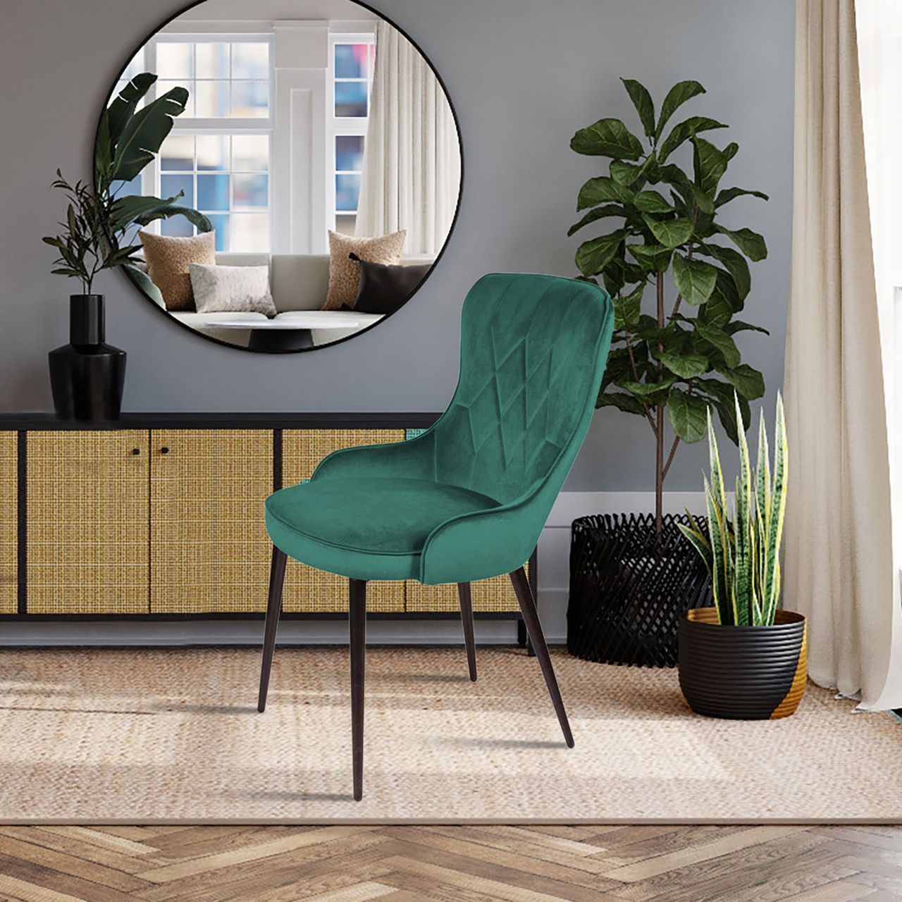 Стул Леонардо, бархат зеленый 19