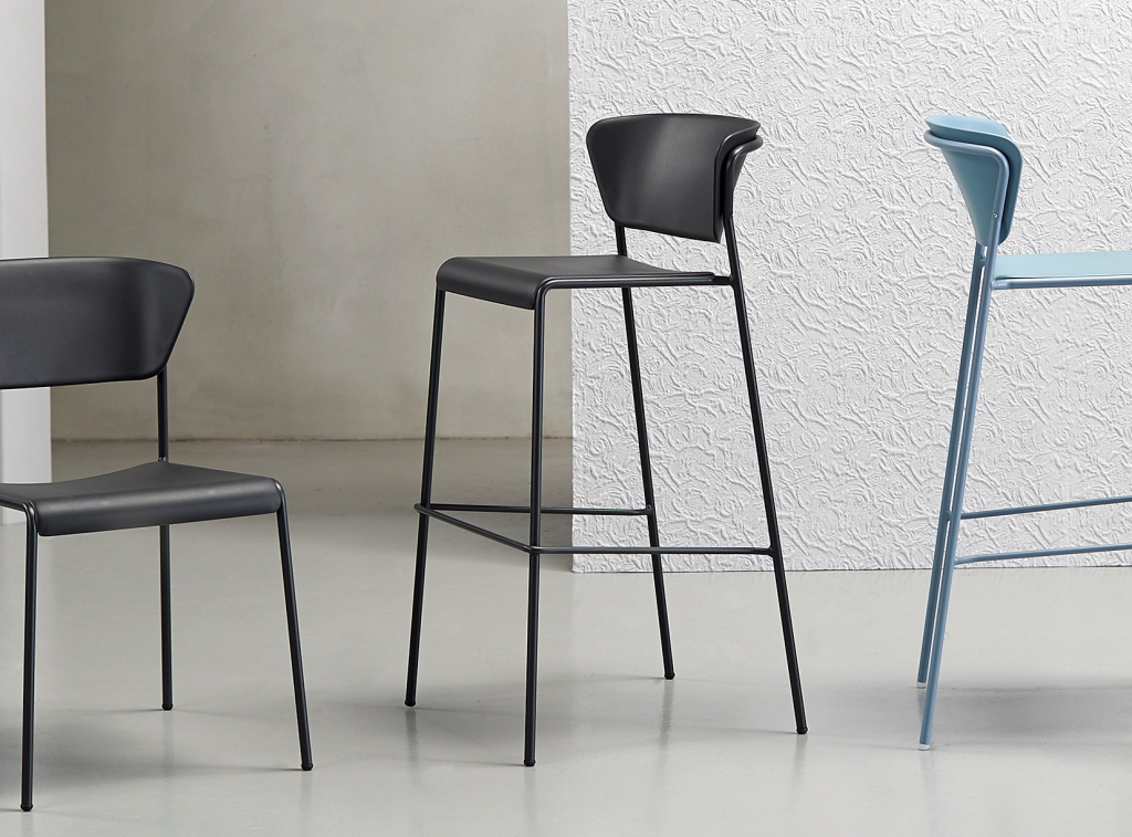 Стул барный пластиковый Lisa Technopolymer антрацит