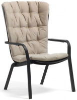 Лаунж-кресло пластиковое с подушкой Folio антрацит, бежевый