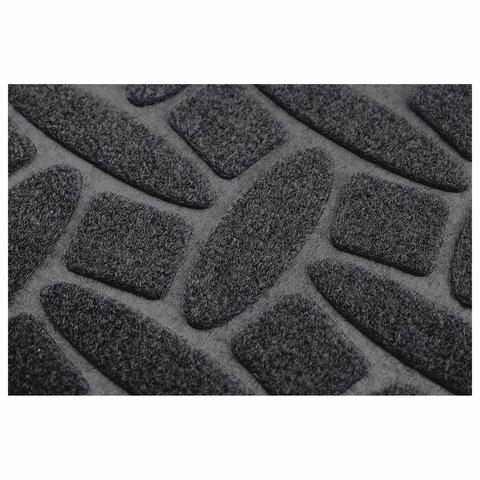 Коврик придверный 60х90 см, ЧЕРНЫЙ, грязезащитный, 430 г/м2, фактурный рисунок АЛМАЗ, ЛЮБАША, 701054