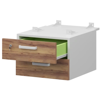 Тумба подвесная для столов на м/каркасе гл.730 мм Смарт СМТ-2ПД.73 Белый/Таксония