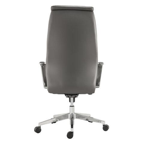 Кресло офисное BRABIX PREMIUM "Jazz EX-757", синхромеханизм, алюминий, экокожа, серое, 532490