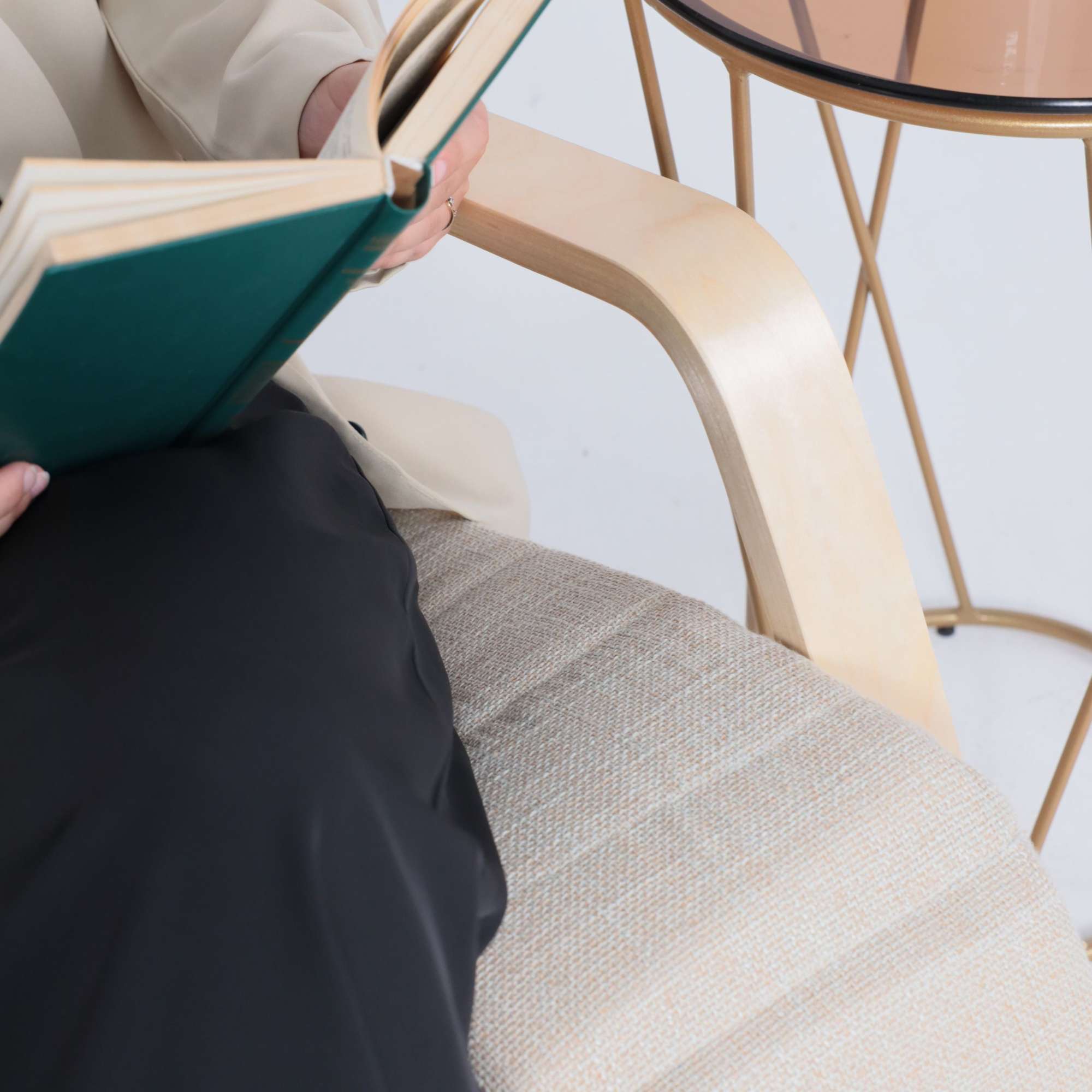 Кресло-качалка Smart, бежевый, ткань