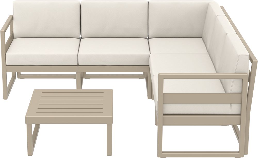 Комплект угловой пластиковой мебели Mykonos бежевый
