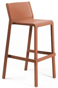 Стул пластиковый барный Trill Stool кирпичный