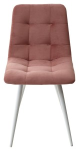 Стул CHILLI-Q розовый #15, велюр / белый каркас, 4 шт/ 1 к,