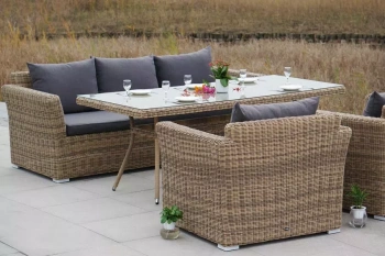 "Моккачино" обеденная группа из искусственного ротанга, цвет соломенныйцвет соломенный