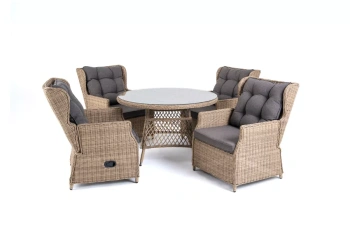 "Лацио" обеденная группа из искусственного ротанга, цвет соломенныйцвет соломенный
