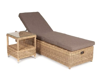 "Рим" комплект шезлонг со столиком, цвет соломенныйцвет соломенный