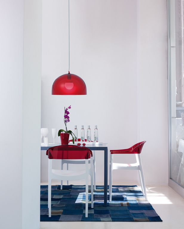 Кресло пластиковое Carmen белый, красный