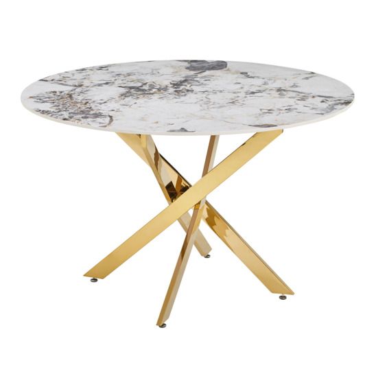 Стол обеденный Элис, белый мрамор