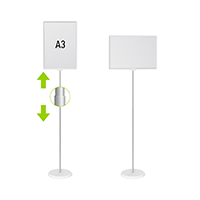 ЗНАК А3 Стойка информационная телескопическая белая