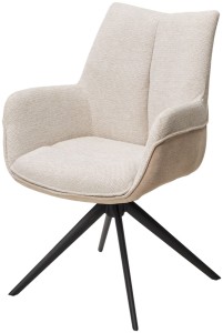 Стул PONTUS 360 град. поворот. KN01-05 Бежевый/ BZ1046-11 Бежевый/ Черный, ®DISAUR