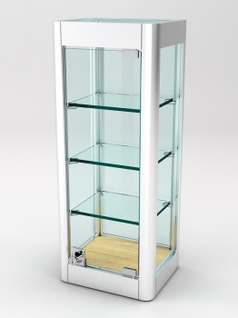 Витрина из профиля настенная "ВАЙБ ИКС" №6-3П-С-170 (задняя стенка Cтекло), Дуб Золотистый