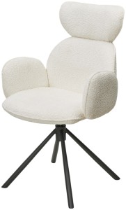 Стул ВАРДИ (VARDY) 360 град.поворот. Белый букле XD841-01 / Серый, ®DISAUR