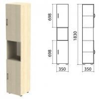Шкаф полузакрытый "Канц", 350х350х1830 мм, цвет дуб молочный (КОМПЛЕКТ)