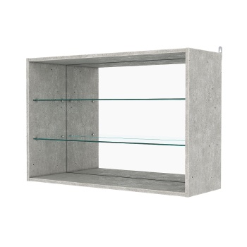 Витрина настенная №3-2ГГ с зеркалом, Метрополитан Грей