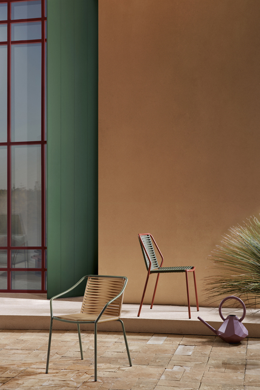 Кресло металлическое плетеное Philía медовый