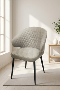 Стул ХИЛТ 360 град.поворот., цвет B22 Серый, велюр / черный каркас