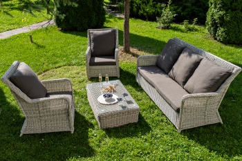 "Гляссе" лаунж-зона из искусственного ротанга, цвет бежевыйцвет Бежевый