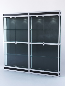 Витрина "ПРЯМОУГОЛЬНАЯ" №3-2м-200-1 (задняя стенка - ДВП), Черный