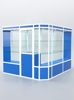 Павильон торговый из профиля угловой №3а, Делфт голубой U525 ST9 + Белый