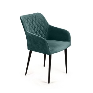 Стул с подлокотниками Роберт, бархат зелёный 19