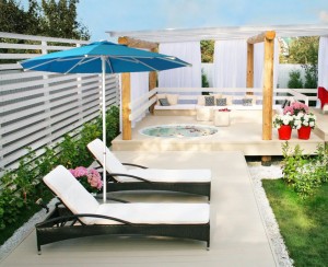 Зонт пляжный профессиональный Ø2.5 м Kiwi Clips белый, голубой