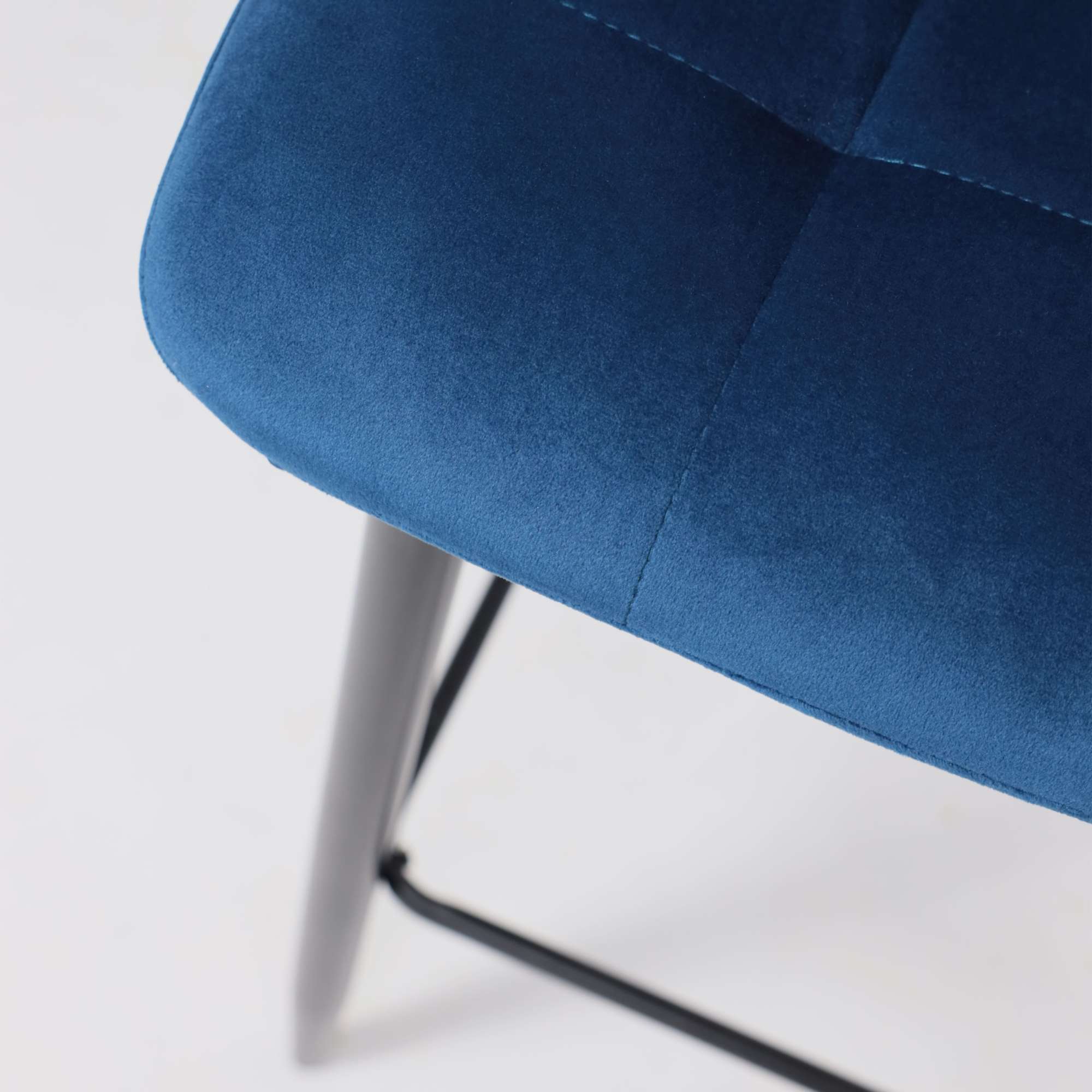 Стул барный Stella, синий, велюр