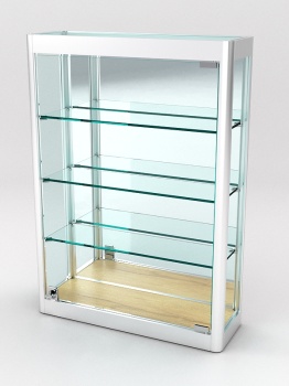 Витрина из профиля настенная "ВАЙБ ИКС" №2-3П-З-170 (задняя стенка Зеркало), Дуб Золотистый