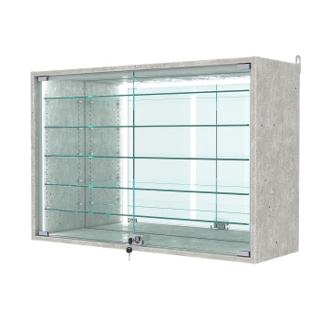 Витрина настенная с регулировочными полками №3-6АГ-РЕГ-П с зеркалом, Метрополитан Грей