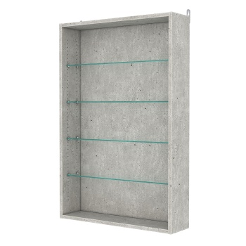 Витрина настенная с регулировочными полками №2-1Г-РЕГ, Метрополитан Грей