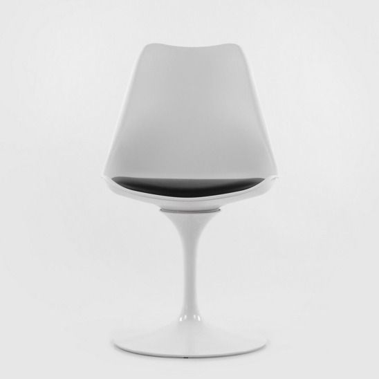 Стул Tulip белый, с черной подушкой