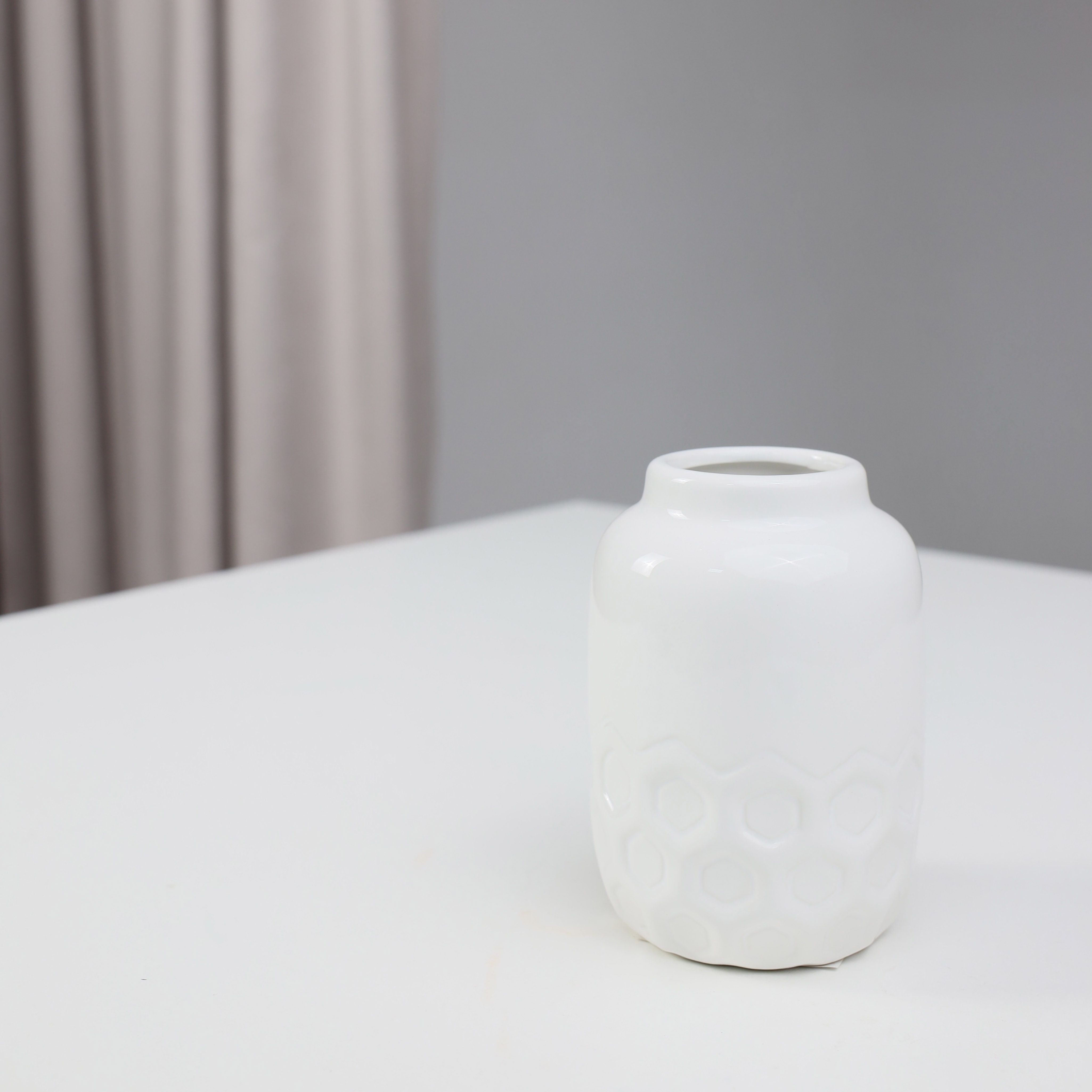 Ваза керамическая MONK, белый, 9,5*9,5*13,5см