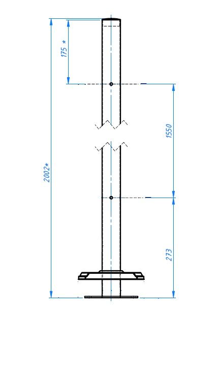 Столбик стационарный d50, h1998 мм (кругл. осн)