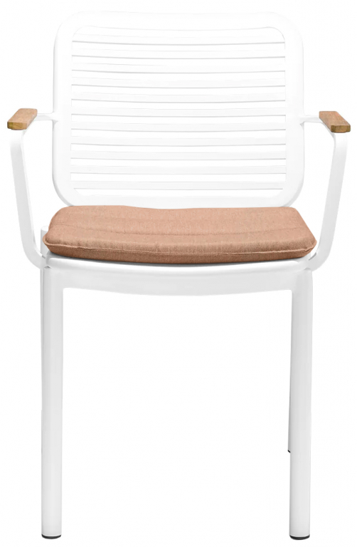 Кресло металлическое с подушкой Armona белый, терракотовый