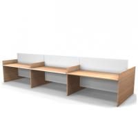 Стол с перегородкой с бортиком 6-ти местный, 4800 мм