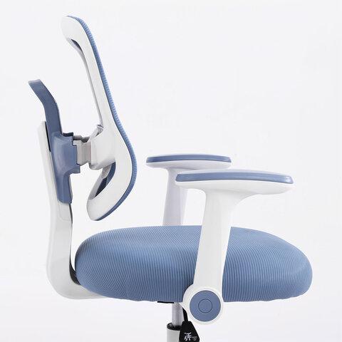 Кресло детское с подставкой для ног BRABIX KIDS "MG-215", сетка/ткань TW, голубое, 533312