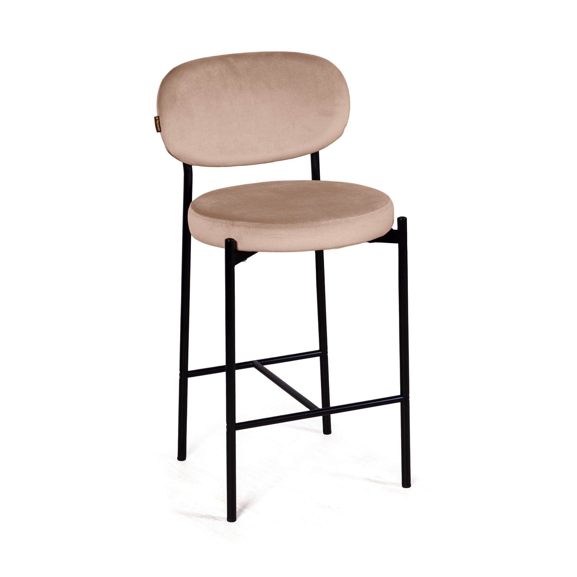 Стул полубарный Мейсон, бархат бежевый 5