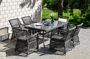 "Латте" обеденная группа плетеная