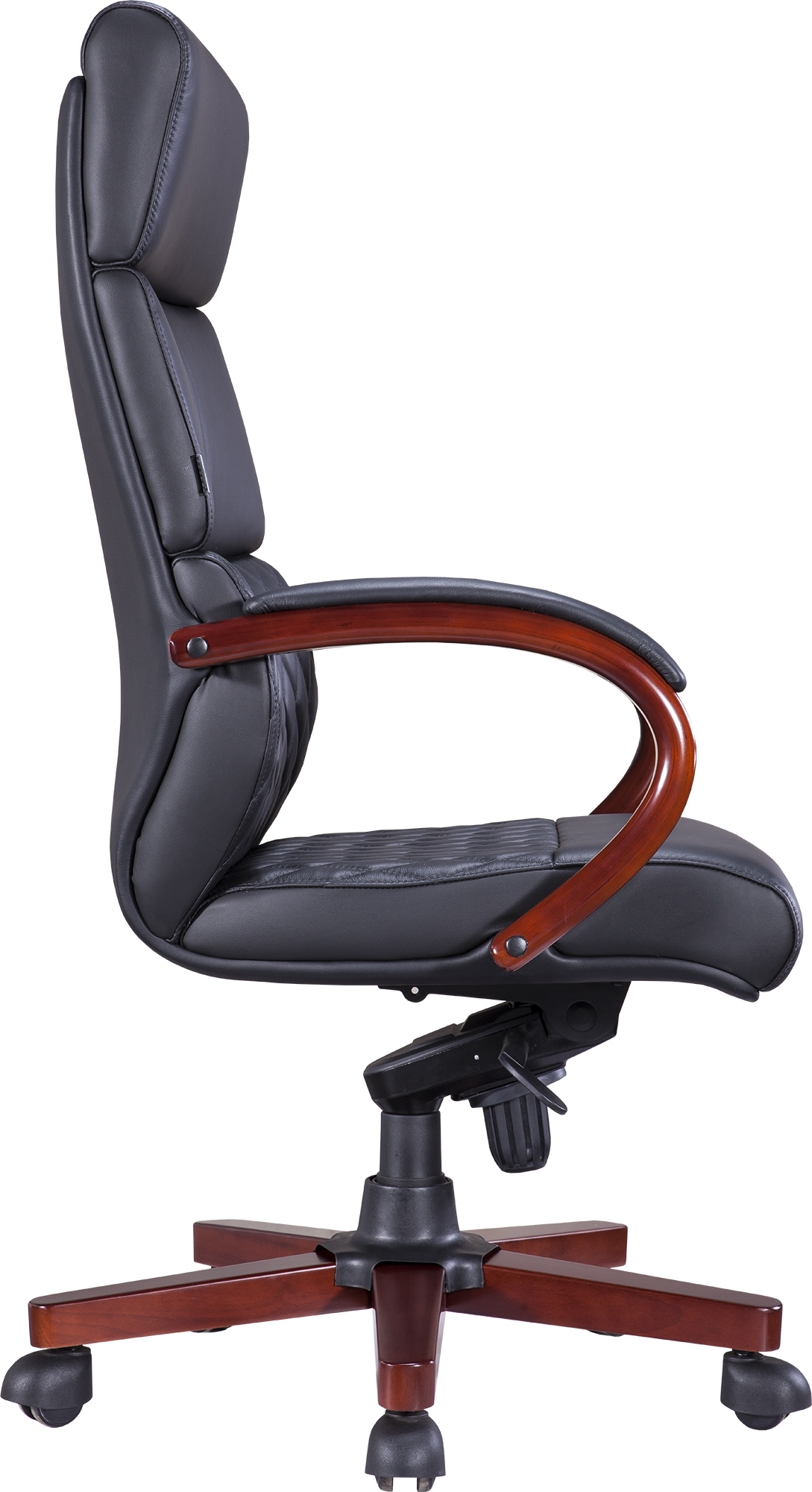 Кресло Everprof President Wood Кожа Черный