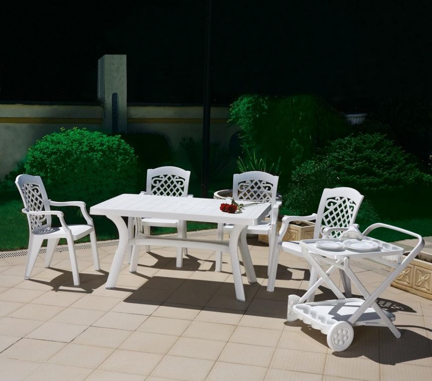 Стол пластиковый обеденный Roma белый