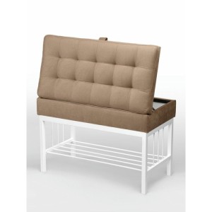 Банкетка Н-76 (белый/светло-коричневый)