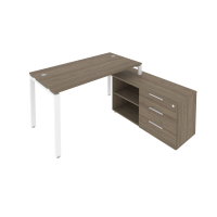 Стол рабочий Metal System Style на металлокаркасе с опорной тумбой БП.РС-СТС-2.1 Пр