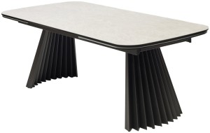 Стол АСТРИД (ASTRID) 200 цвет TL-102 Бежевый мрамор, испанск. керамика / Темно-серый каркас, ®DISAUR