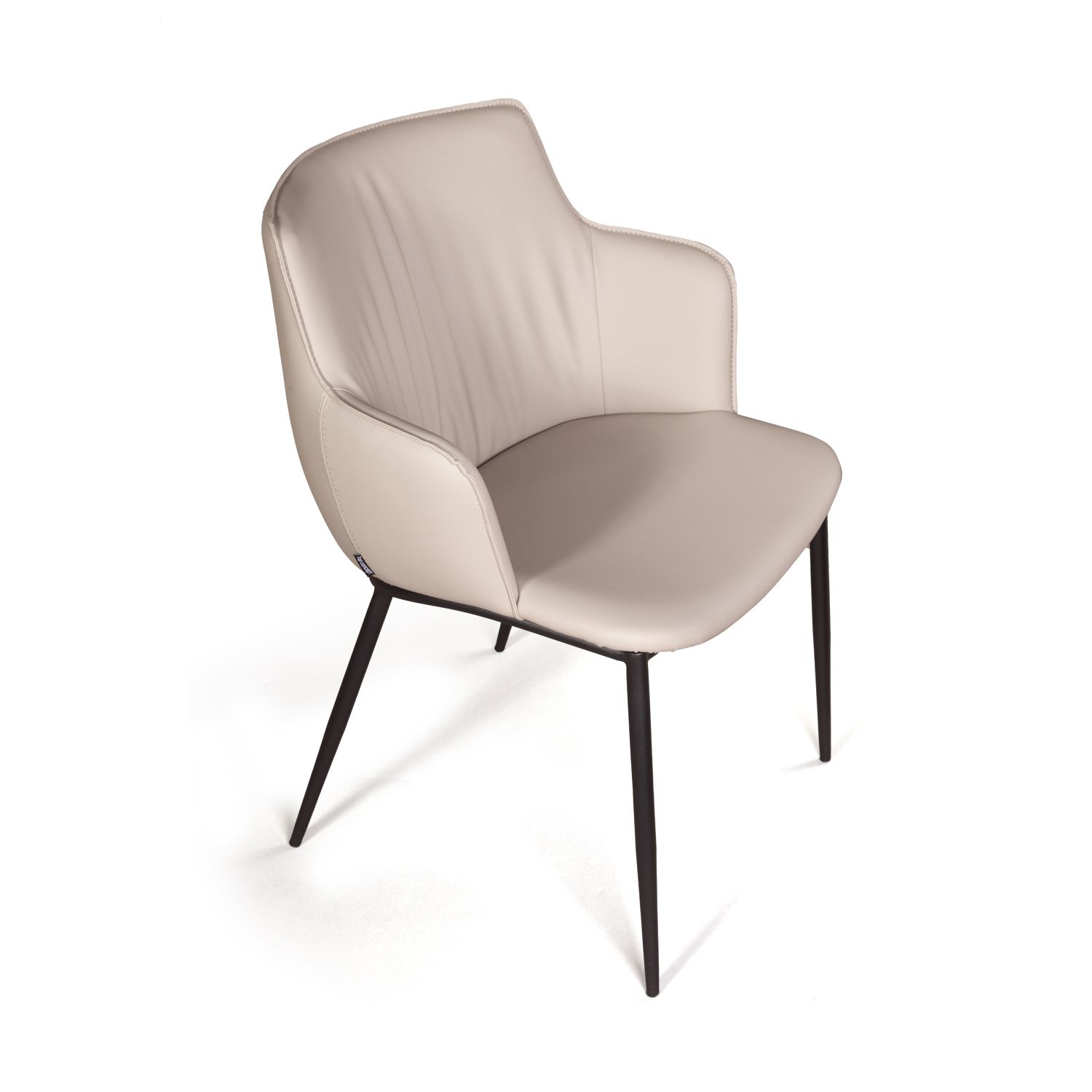 Стул с подлокотниками София, иск.кожа soft-touch, серый