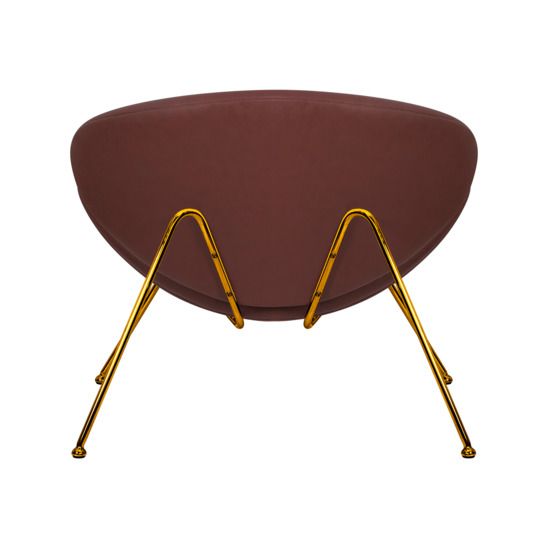 Кресло Cosiness, коричневый винил, золотое основание
