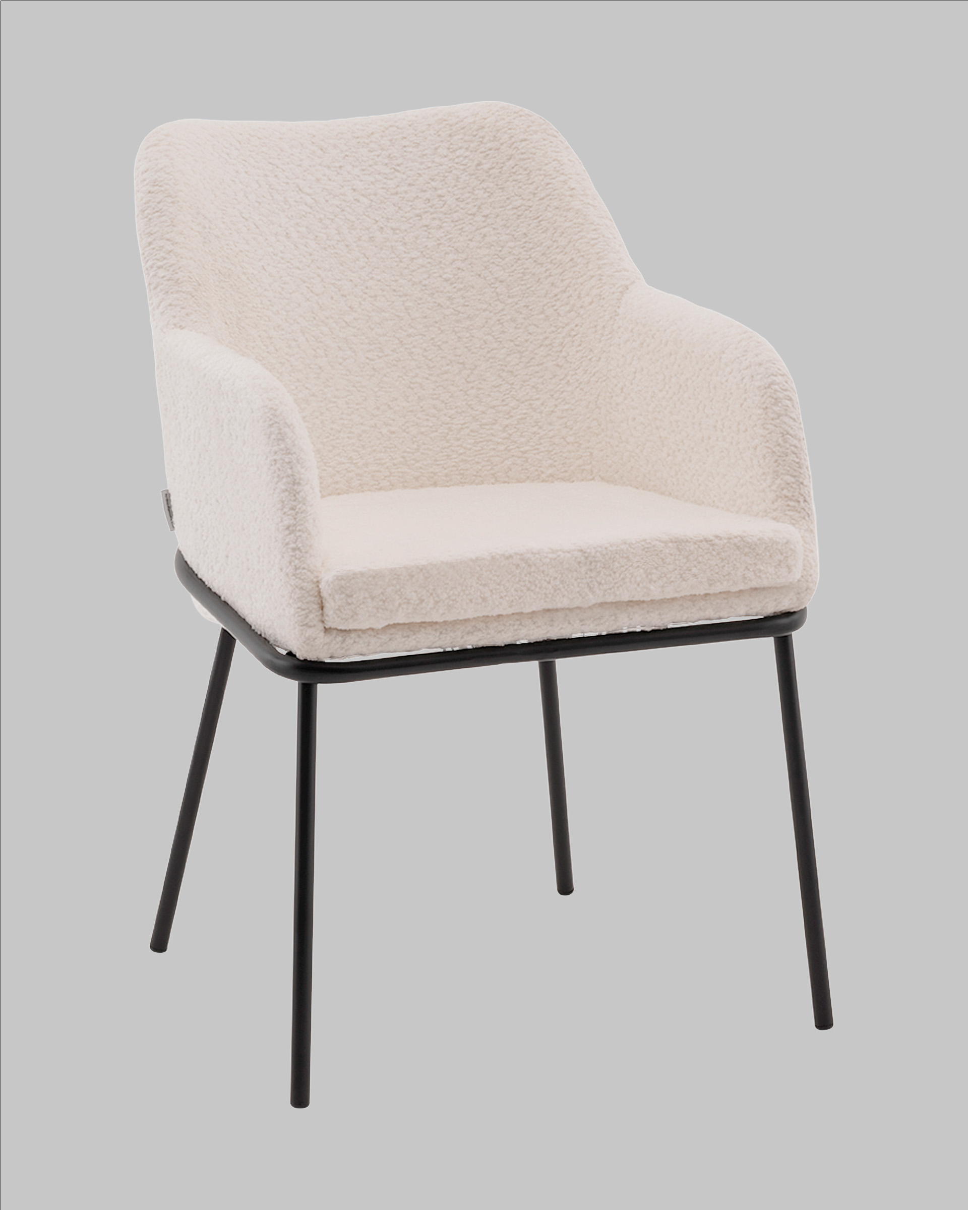 Стул с подлокотниками Кози new ткань букле молочный