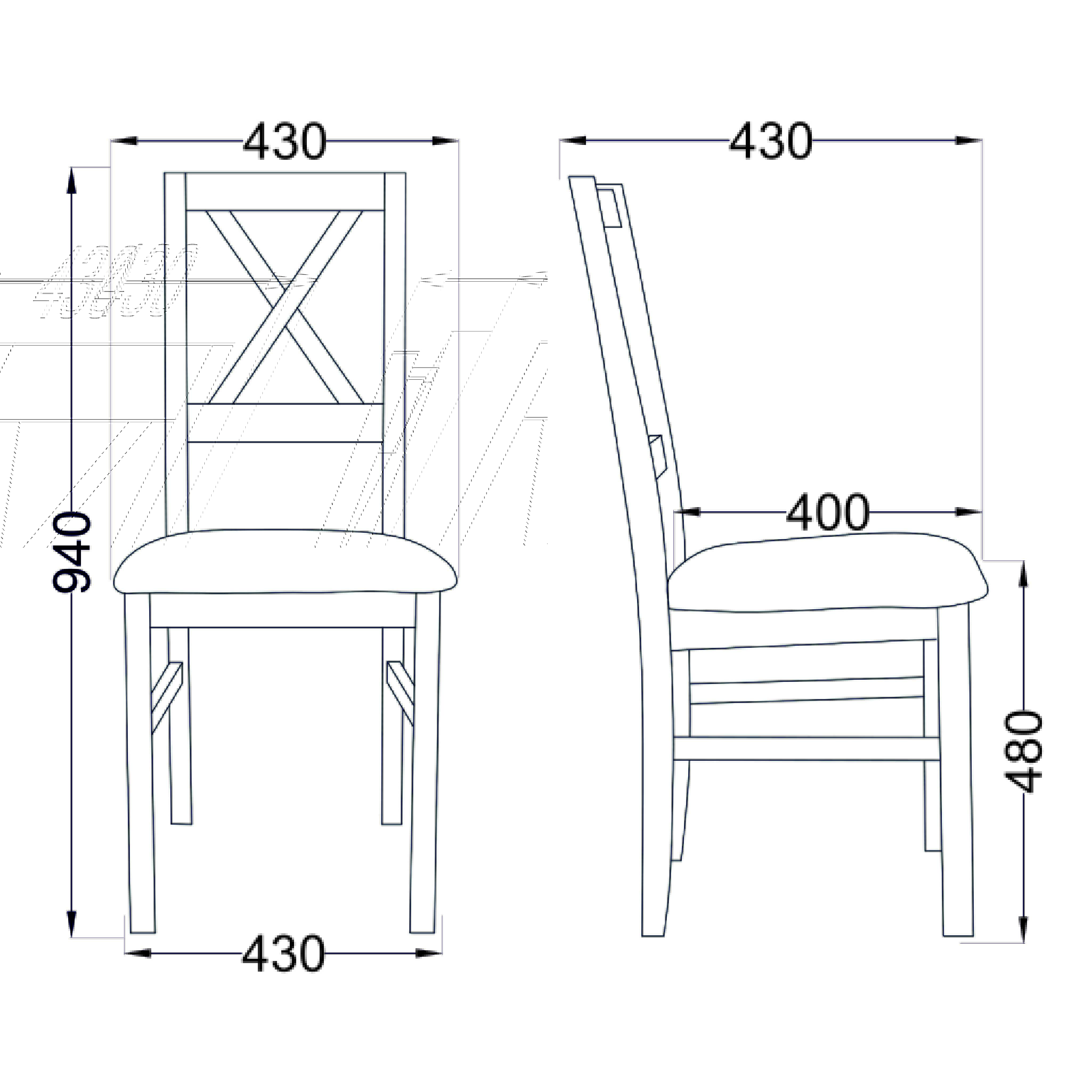 Стул NILO 10, серая ткань 7B/сонома